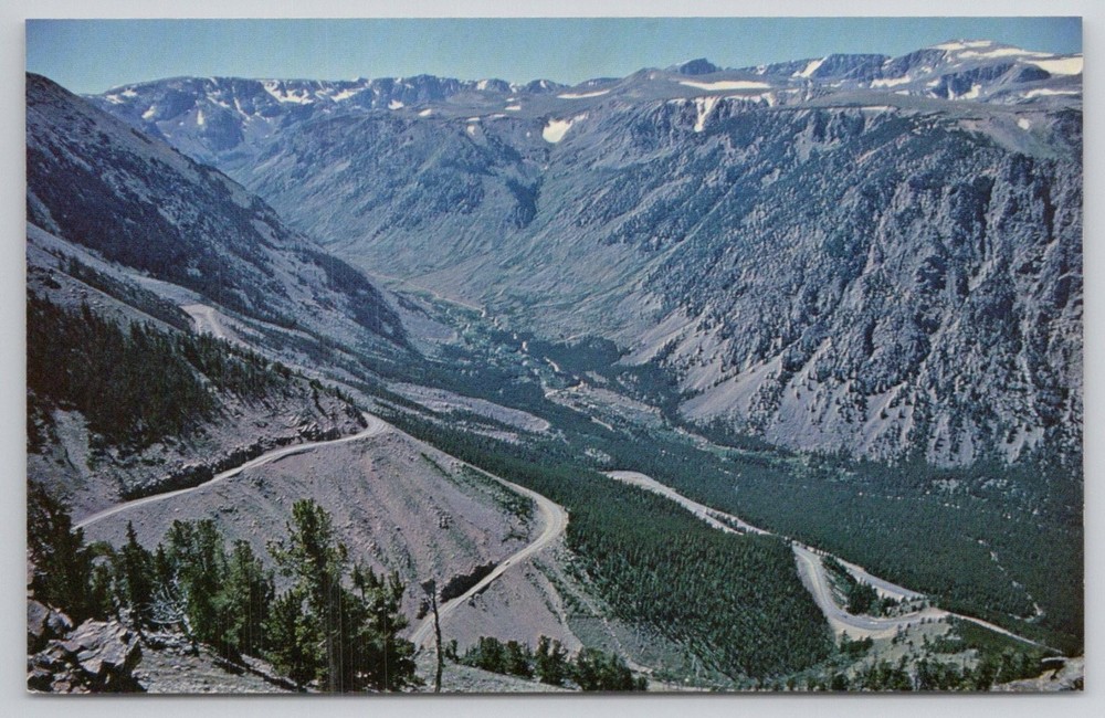Beartooth Highway Switchbacks Montana Yellowstone NP Vintage Postcard
