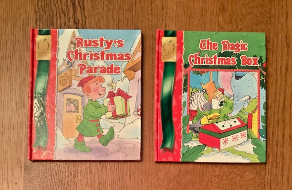 2 Little Landoll Christmas Books Rusty’s Parade & Magic Christmas Box EUC, 5x6”