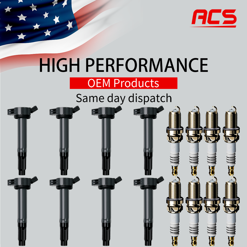 8PCS OEM Ignition Coil & Iridium Spark Plug Kit for Toyota Sequoia Tundra 5.7L V8 UF487