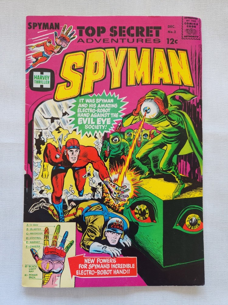 Spyman #2 (1966) Harvey Comics – Harvey Thriller – Silver Age Spy/Superhero