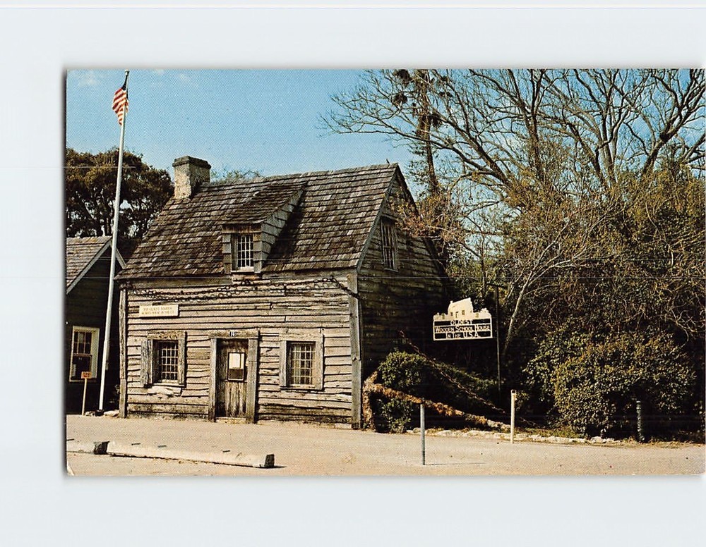 Postcard Oldest Wooden School House St. Augustine Florida USA