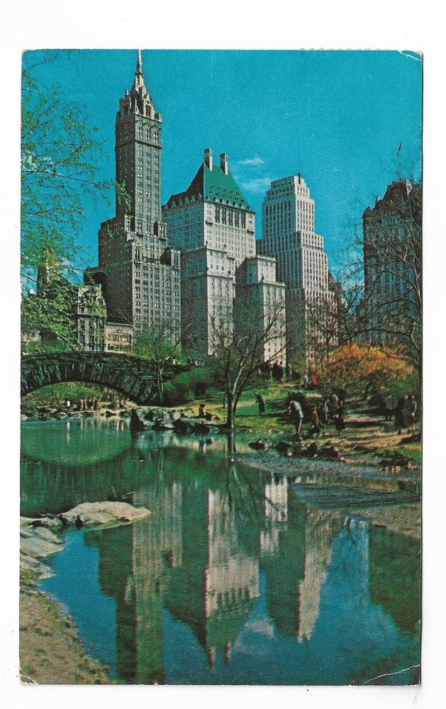 Vtg Postcard Fifth Avenue Hotels from Central Park, New York City, NY