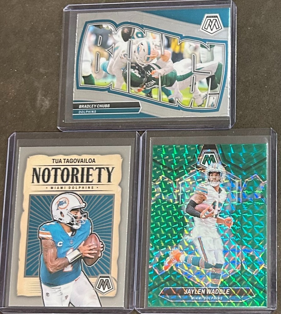 2024 Panini Mosaic Football Miami Dolphins 3 Card Insert/Parallel Lot