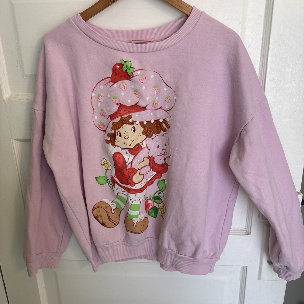 Strawberry Shortcake & Custard Classic Crewneck Sweatshirt Pullover XXL Pink