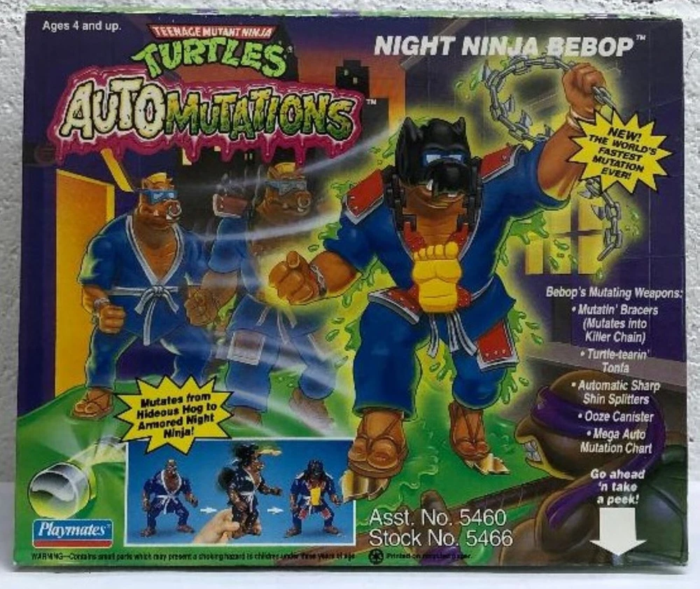 TMNT Bebop 1992 MOC Ninja Turtles Playmates Toys Action Figure Unpunched Card