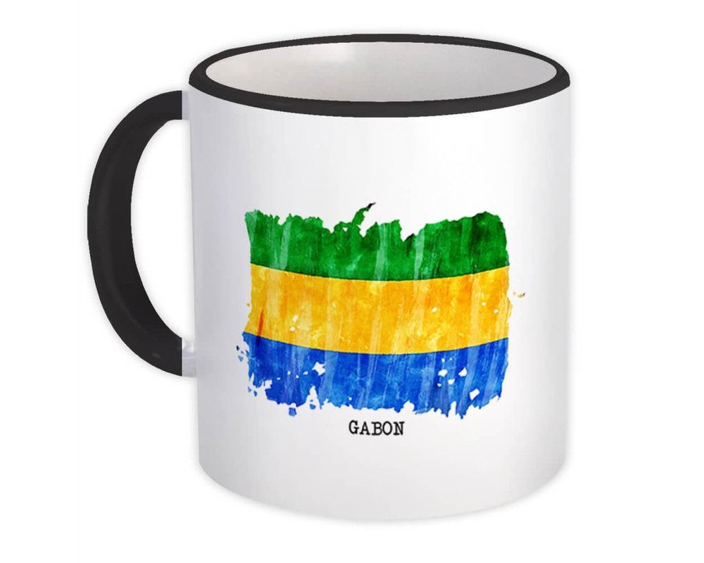 Gift Mug : Gabon Flag Africa Travel Expat Country Watercolor