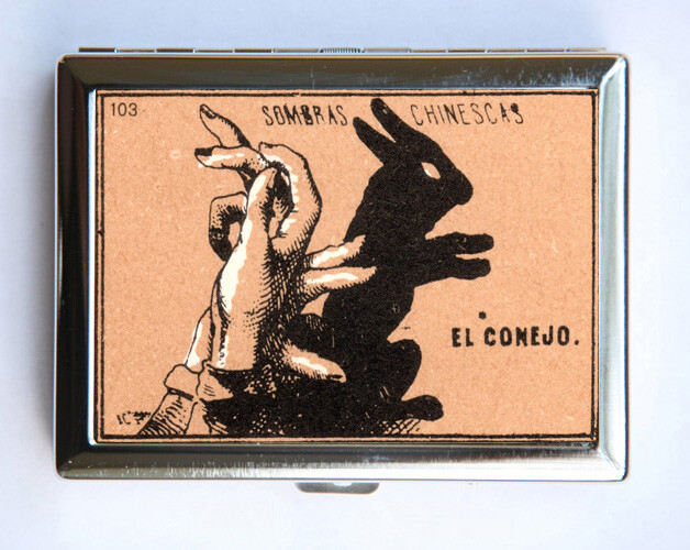 El Conejo Rabbit Shadow Animal Cigarette Case Wallet Business Card Holder