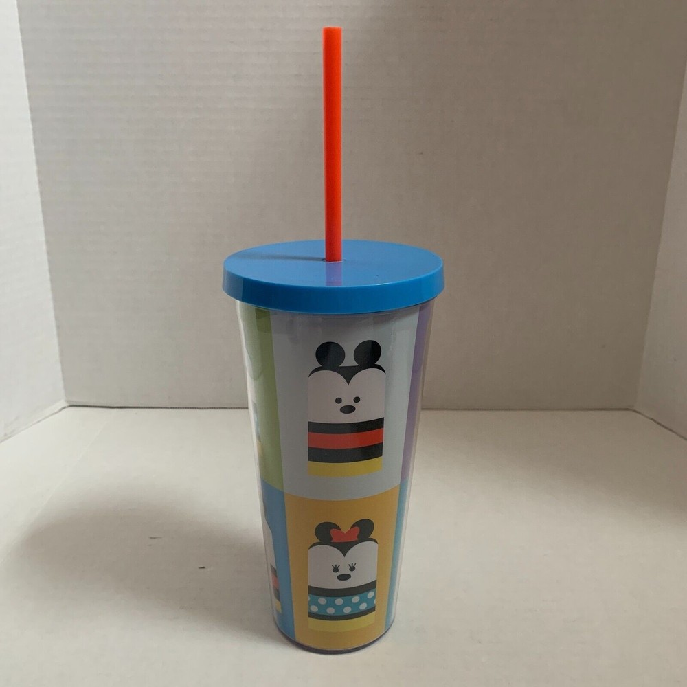 Disney Mickey and Minnie Mouse Unified Characters 20oz Tumbler With Straw New