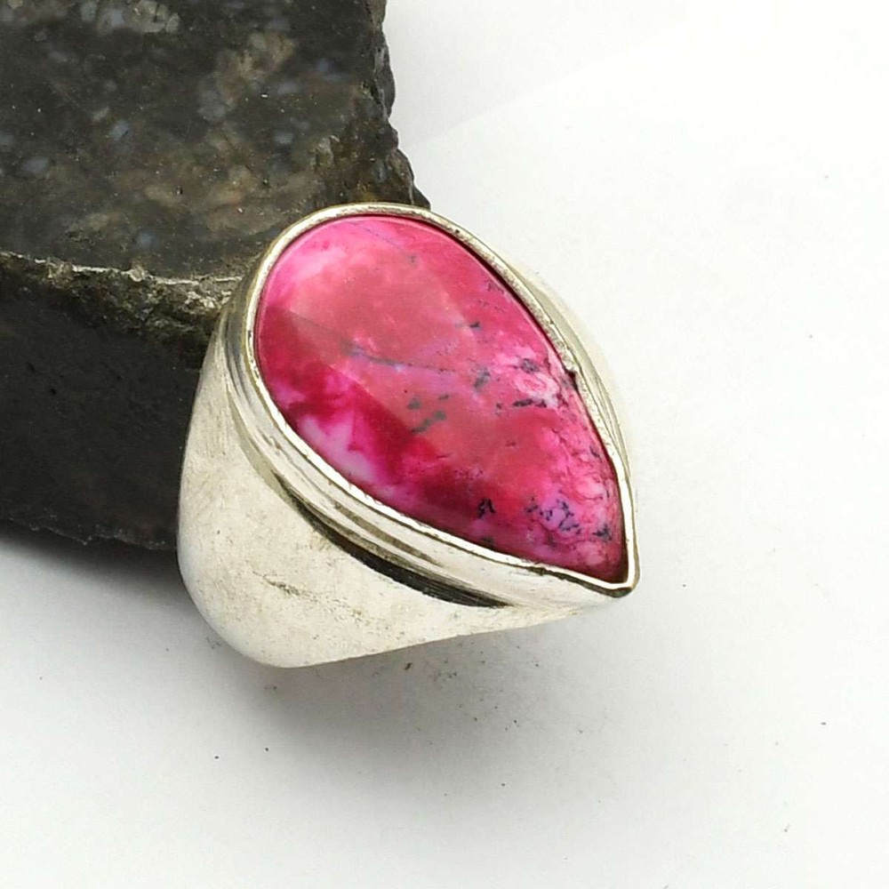 Dendrite Opal Gemstone Ethnic Handmade Man's Ring Jewelry US Size-8 AR 76496