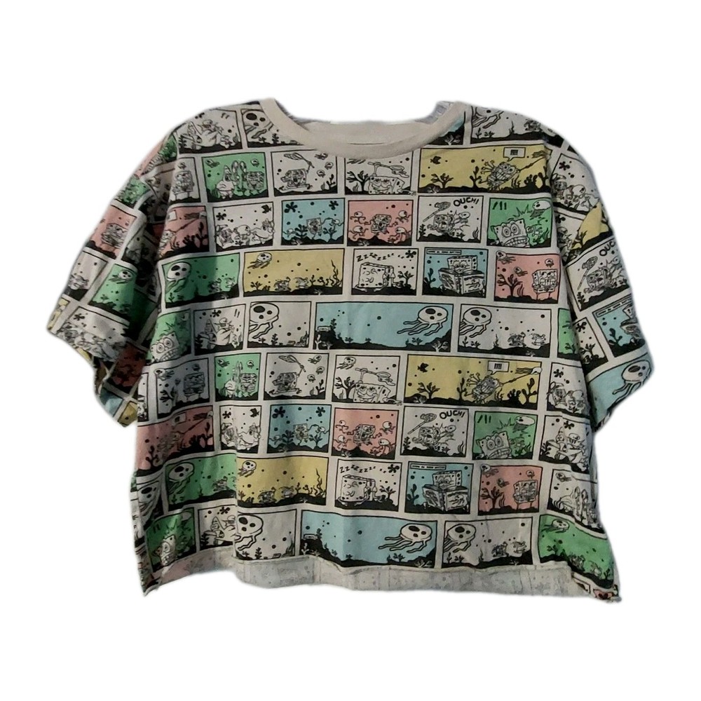 NICKELODEON Spongebob Squarepants Womens Crop Shirt Size Large