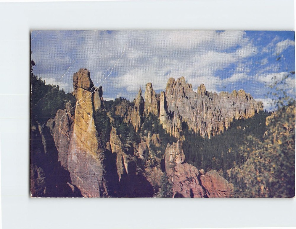 Postcard Cathedral Spires Custer State Park Black Hills South Dakota USA