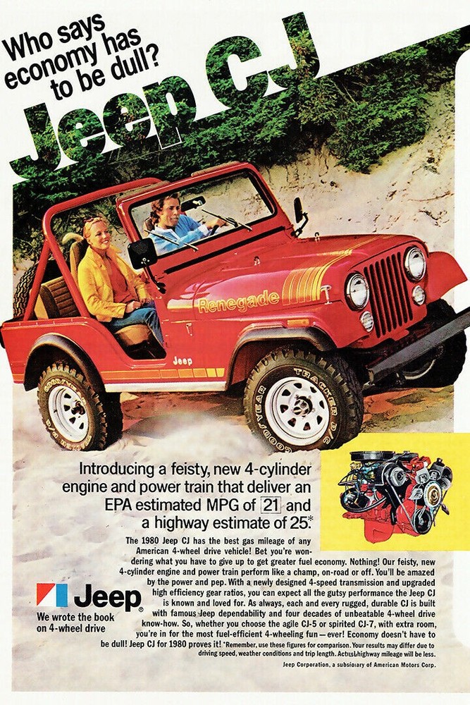 366246 Jeep CJ Vintage American Automobile Motors Art Decor Print Poster