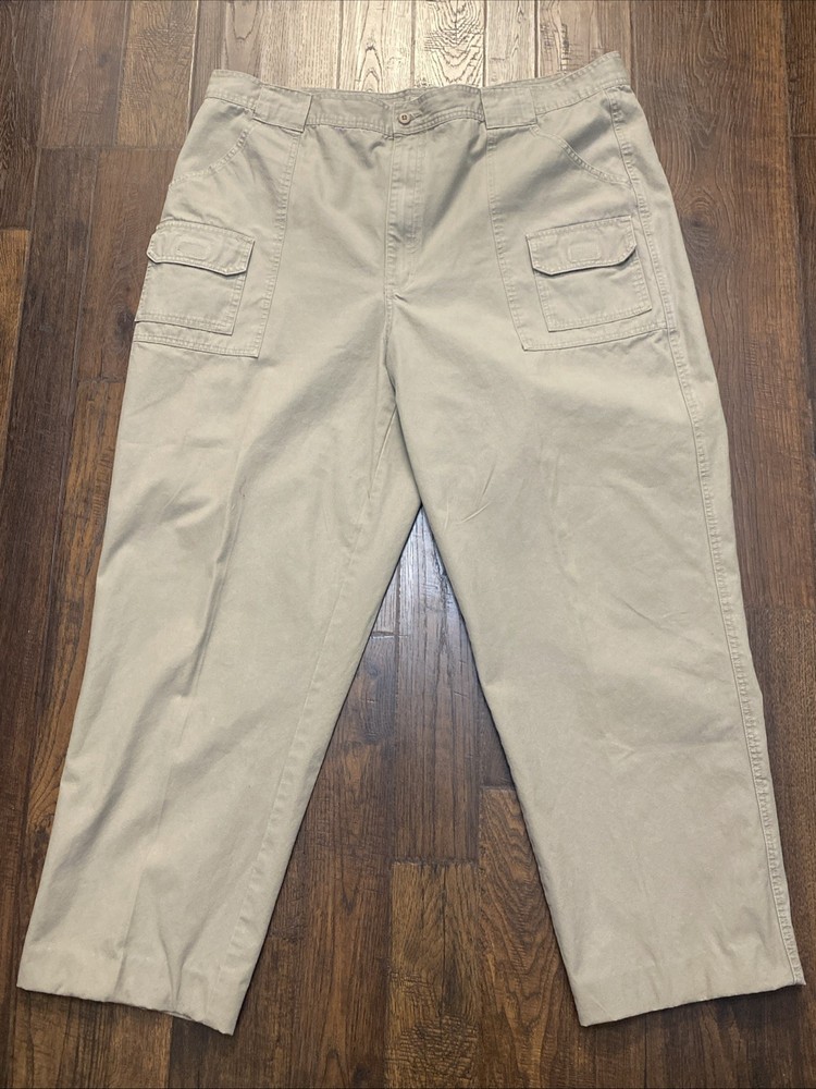 Cabelas 7 Pocket Hiker Pants Mens Size: 44x29 Beige Outdoor Hiking Straight Fit