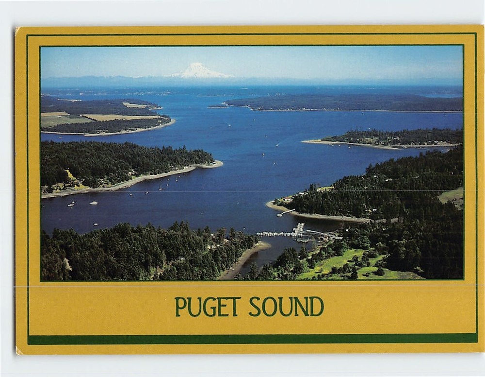 Postcard Aerial View Puget Sound Washington USA