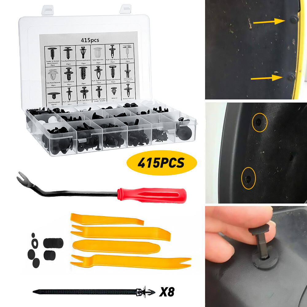 415X Car Bumper Trim Clips Plastic Rivets Fastener Retainer Fender Push Pin Kits