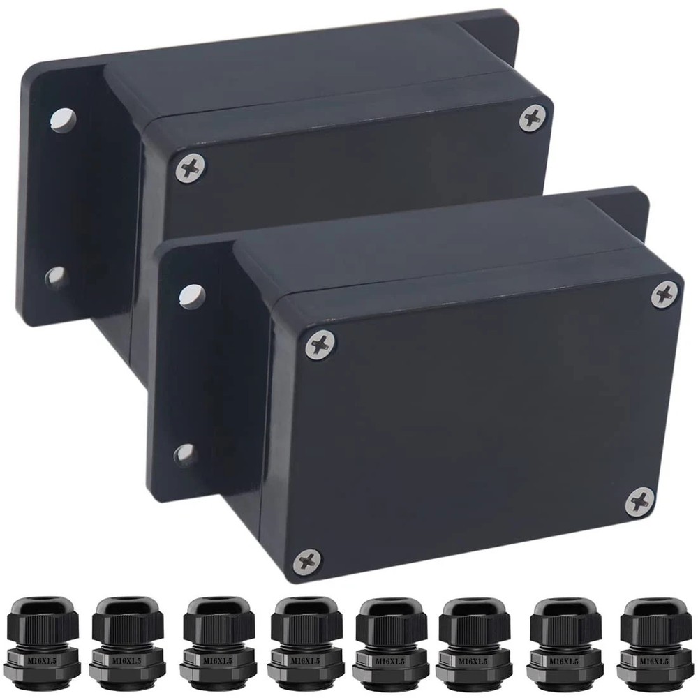 2packs Junction Box Ip65 Waterproof Abs Plastic Electrical Project Case Power Ju-image