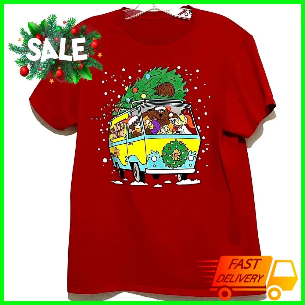 Scooby Doo Inspired Merry Christmas Tee for Fans Red Unisex Holiday TShirt S-5XL