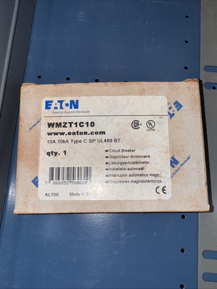 NEW EATON 10A CIRCUIT BREAKER WMZT1C10 10kA 277VAC Miniature Circuit Breaker LO1