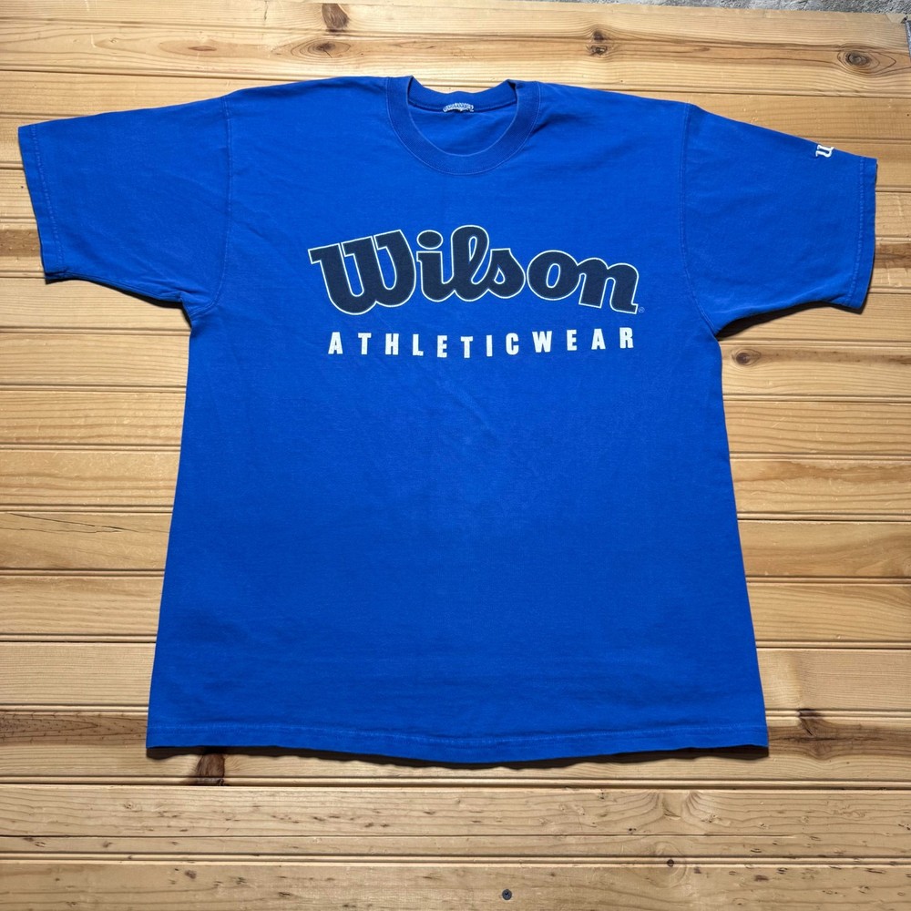 Vintage 90s Wilson Athleticwear Script Logo Embroidered Sports T-Shirt - Large