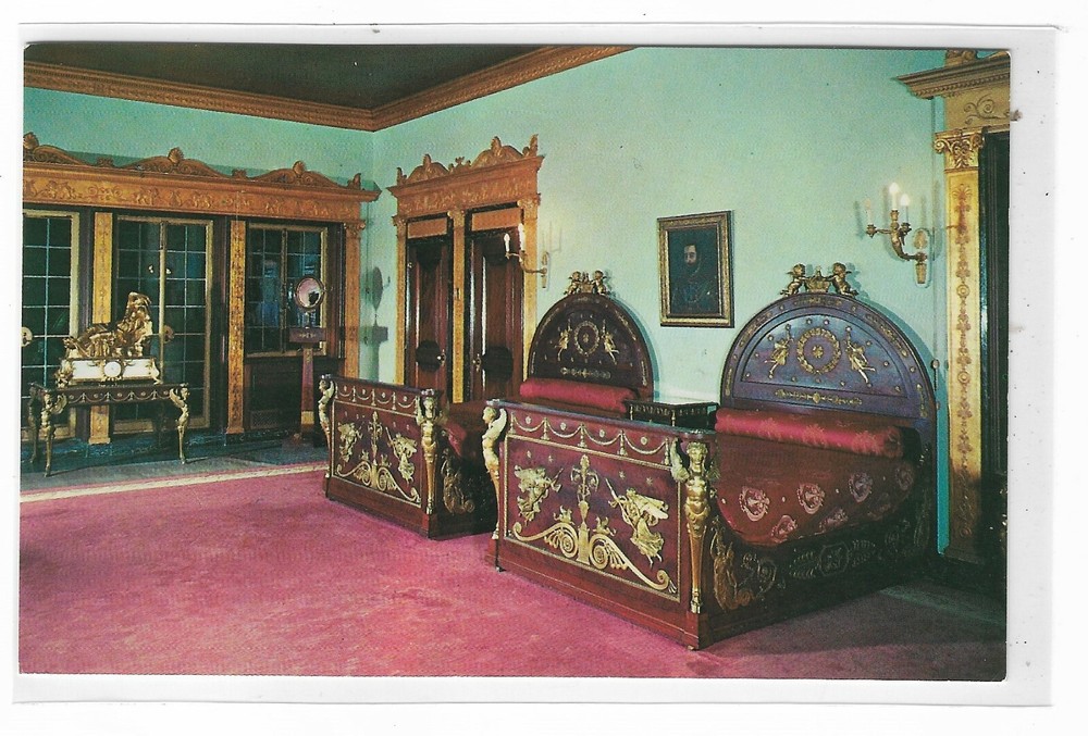 Vtg Postcard RINGLING Residence, Sarasota, FL - Bedroom of John Ringling