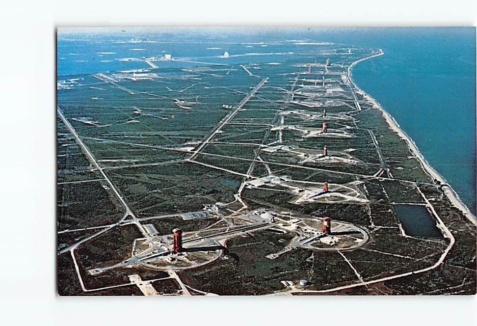 Postcard Aerial View Missile Row John F Kennedy Space Center NASA Florida