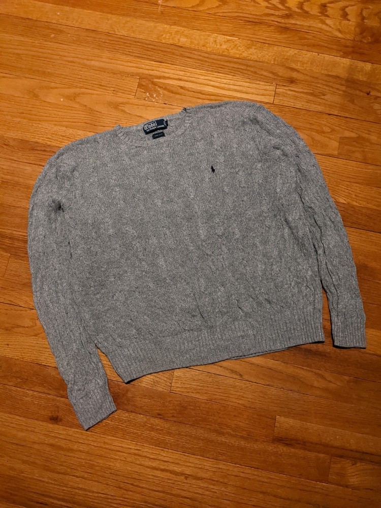 Polo Ralph Lauren Women's Gray Silk Sweater sz XL 24x25