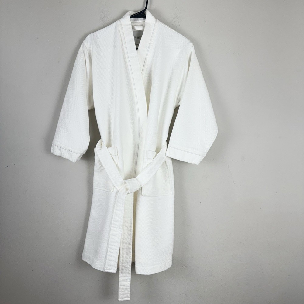 Fishers Finery Women's Waffle Kimono Resort Spa Robe Size XS White