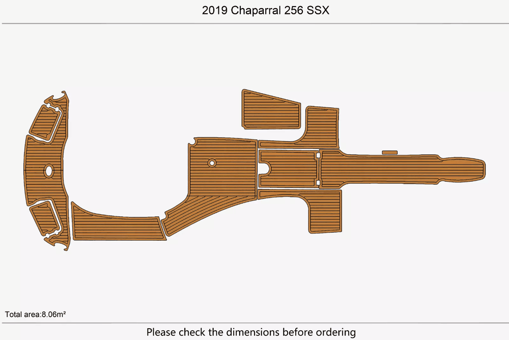 2019 Chaparral 256 SSX Swim Platform Cockpit EVA Pad Foam Teak Deck Flooring Mat