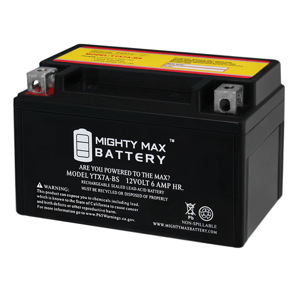 Mighty Max YTX7A-BS Scooter Battery for Kymco SYM Honda Yamaha Suzuki 50 150cc