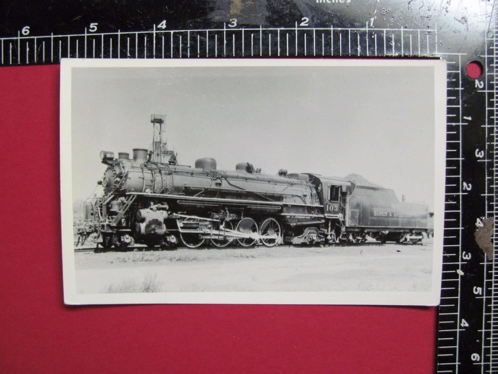 Bangor & Aroostook Railroad 4-8-2 Locomotive #103 Bar Rr Maine B&W Rppc Photo