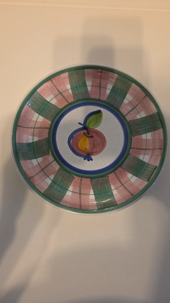 Hand Painted Ceramic Fruit Pattern Decorative Plate, Pottery, Glossy, Round