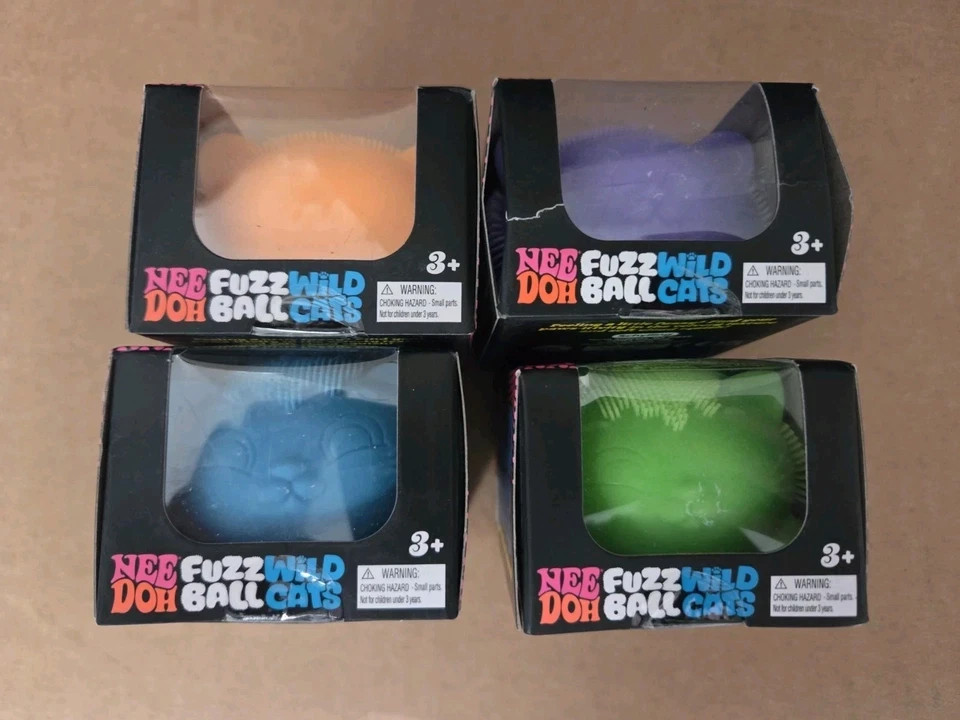 GENUINE Needoh Wild Cats Fuzz Ball Wild cats NEE DOH RANDOM Color NEW Sealed