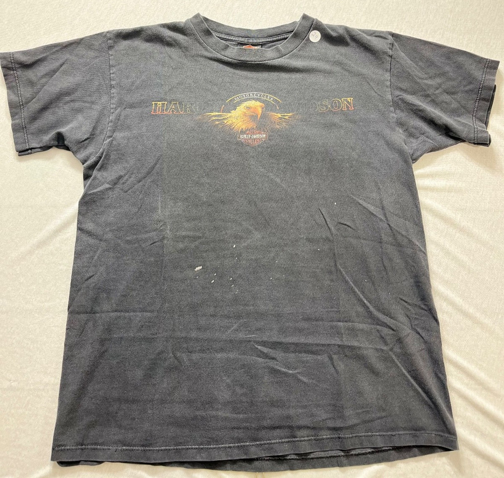 vintage harley davidson shirt mens size large distressed faded stroudsburg pa