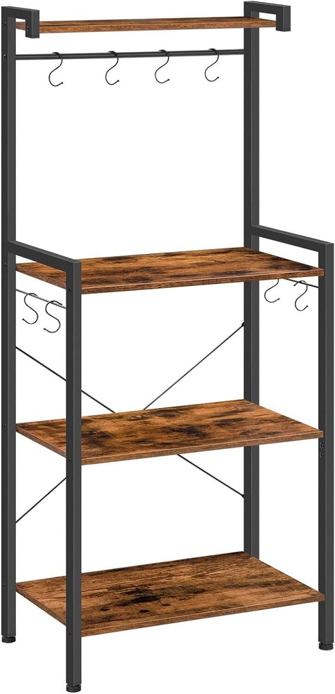 Bakers Rack for Kitchen with Storage, 4 Tier Microwave Stand, Storage Shelf