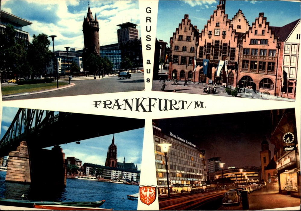 Gruss Aus Frankfurt Main Germany vintage postcard w936
