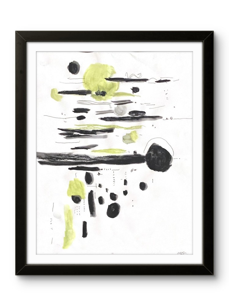 Original Expressionism Modern Bright Abstract Geometric Pop Art 11x14 on Paper