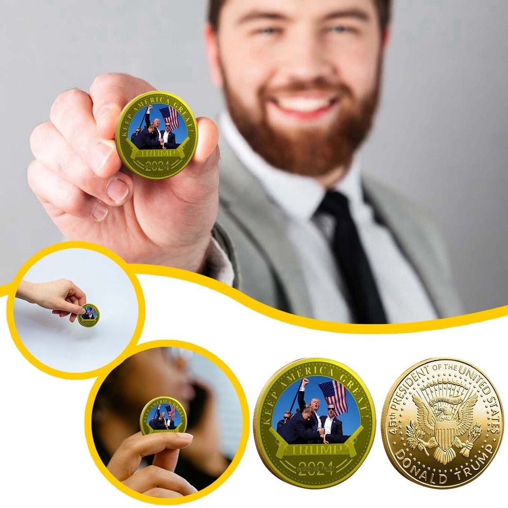2024 Donald Trump Coin Shooting Collection Trump Assassinated Coins New-Gold