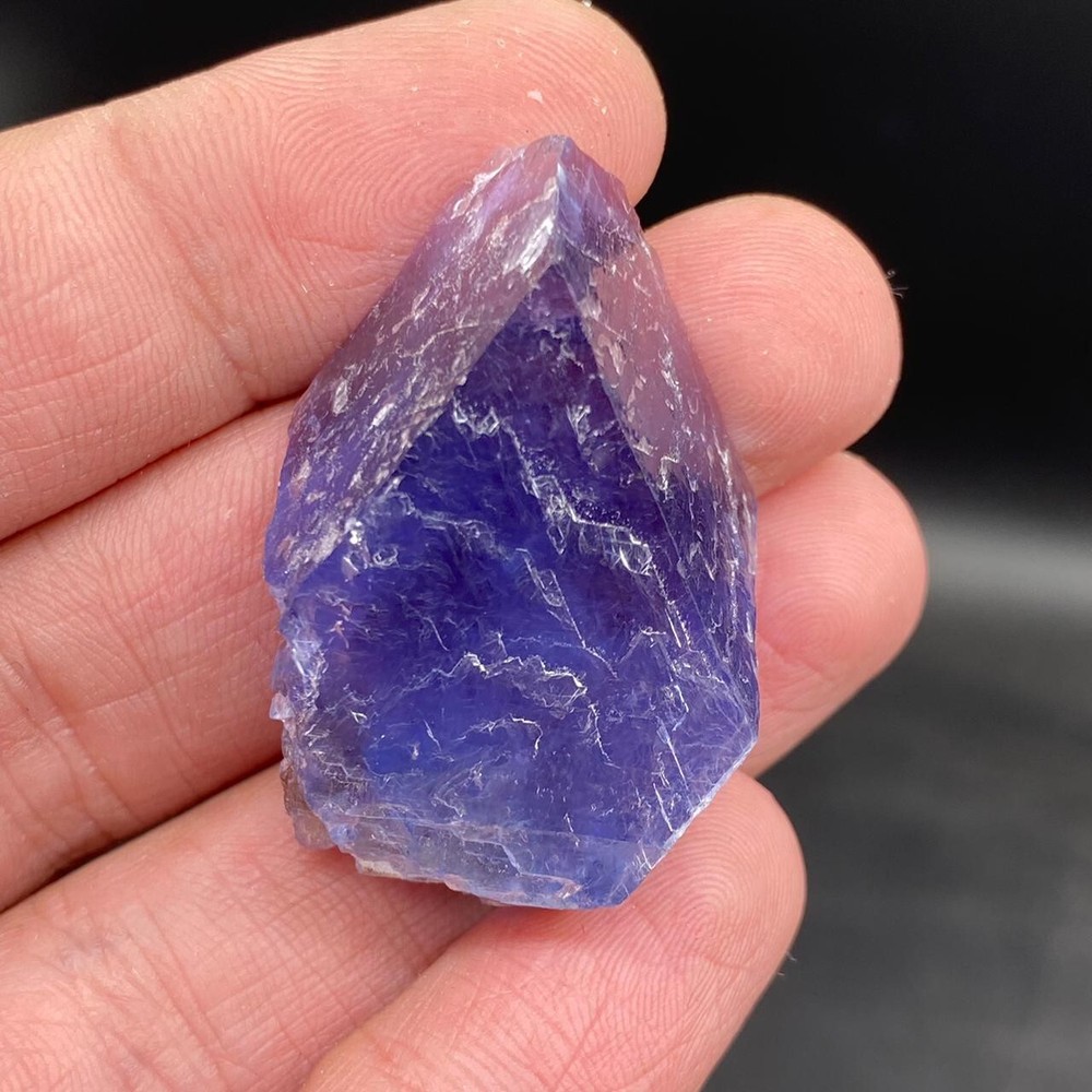 Natural Blue Fluorite Crystal Specimen from Afghanistan 23g Terminated Point