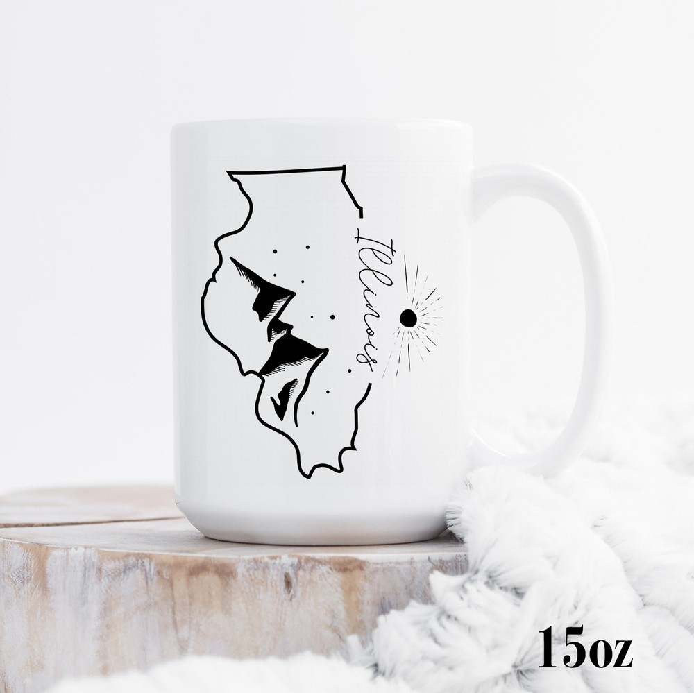 Illinois Camping Enamel Mug Gift for Outdoor Lovers and Campers