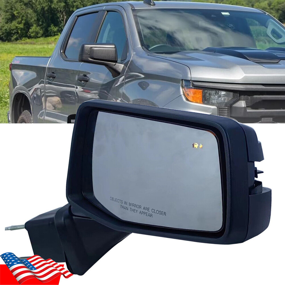 Passenger Right Side Door Mirror BSM For Chevrolet Silverado 1500 19-24 Sierra