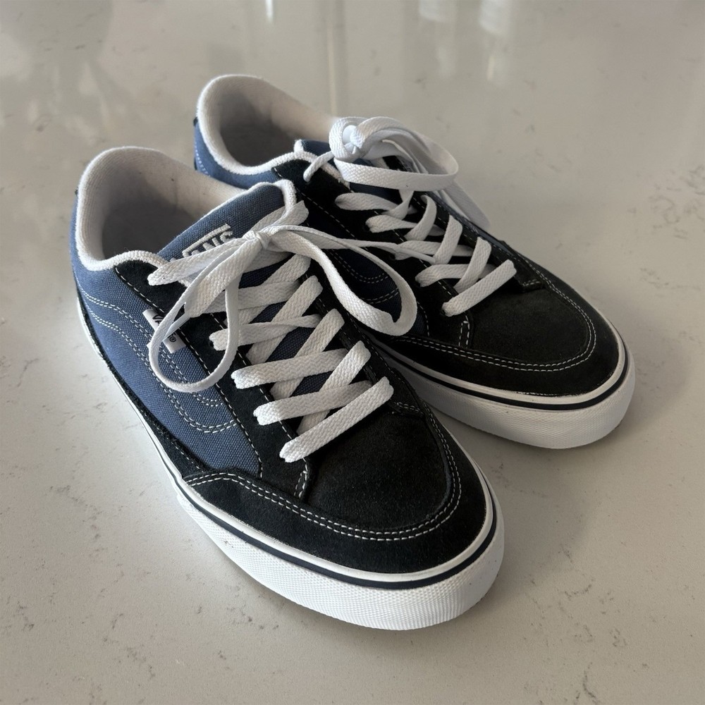 VANS Men's Black Blue Lace Up Suede Canvas Sneakers Comfort US 7.5 UK 6.5 EU 40