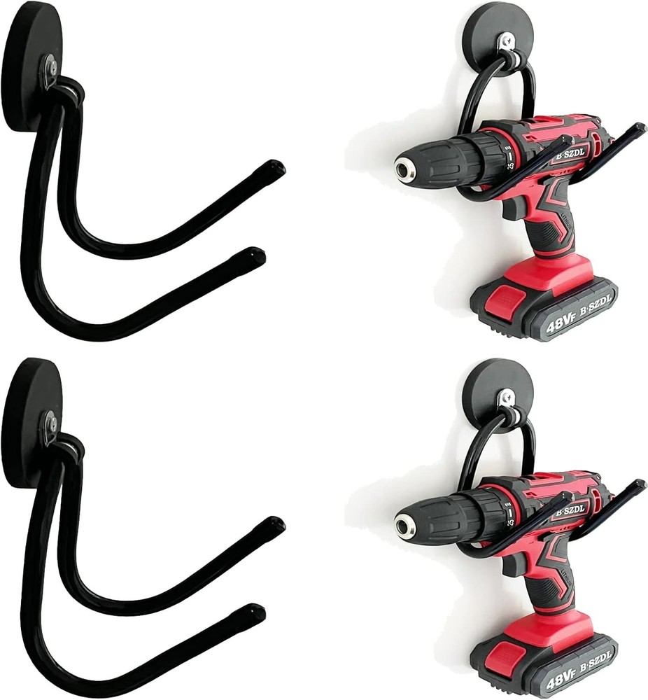 2 Pack Magnetic Power Drill Holder Garage Tool Organizer Storage