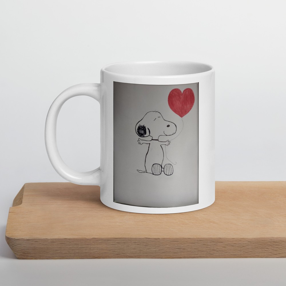 White glossy mug
