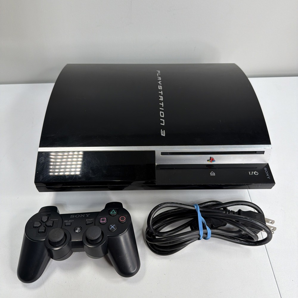 Sony PlayStation 3 PS3 Fat Console Plus Controller For Parts Or Repair READ