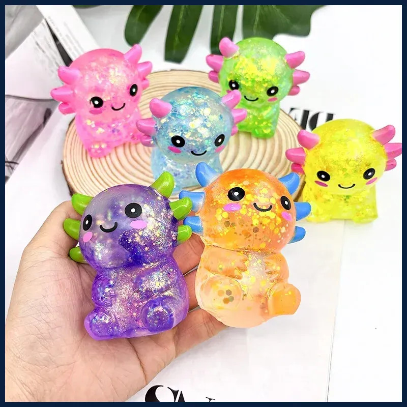 Axolotl Stress Balls Squishy Sensory Fidget Toys Stress Relief Malt Sugar