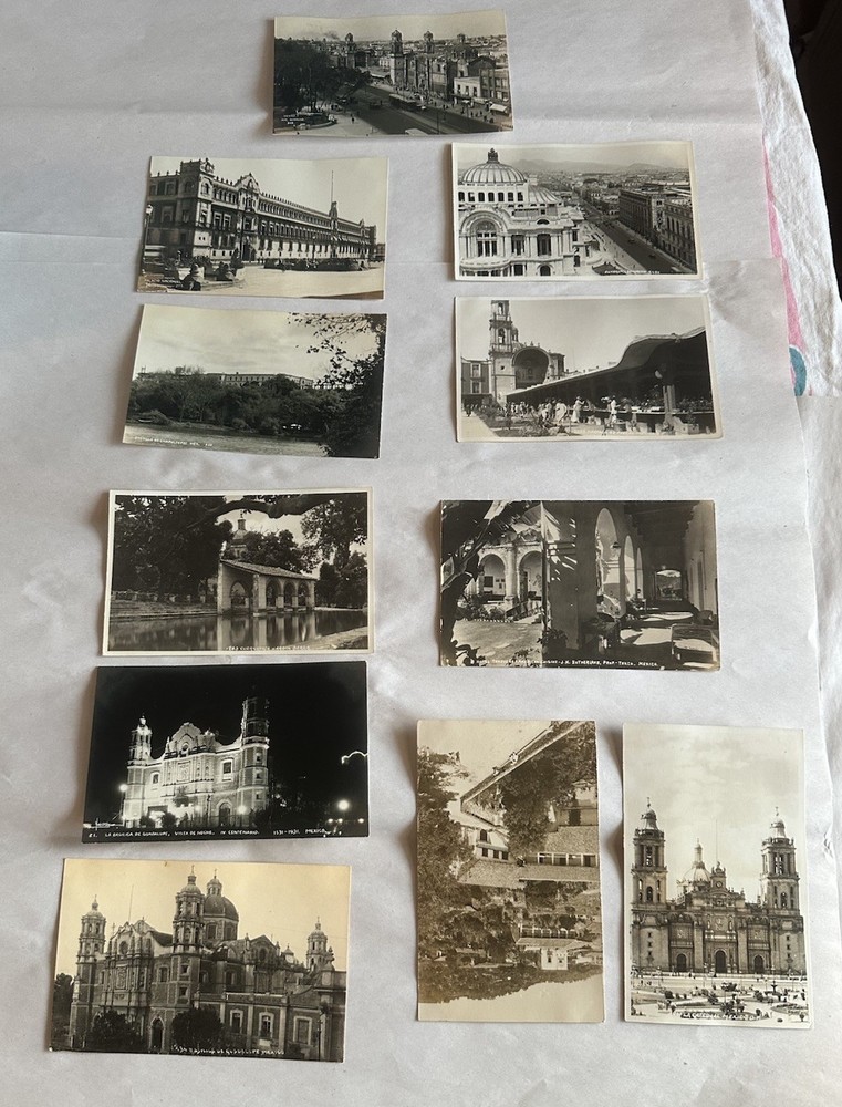 Vintage 1930s /40s Unused Mexico Tourist Photo Postcards Architecture Lot Of 11