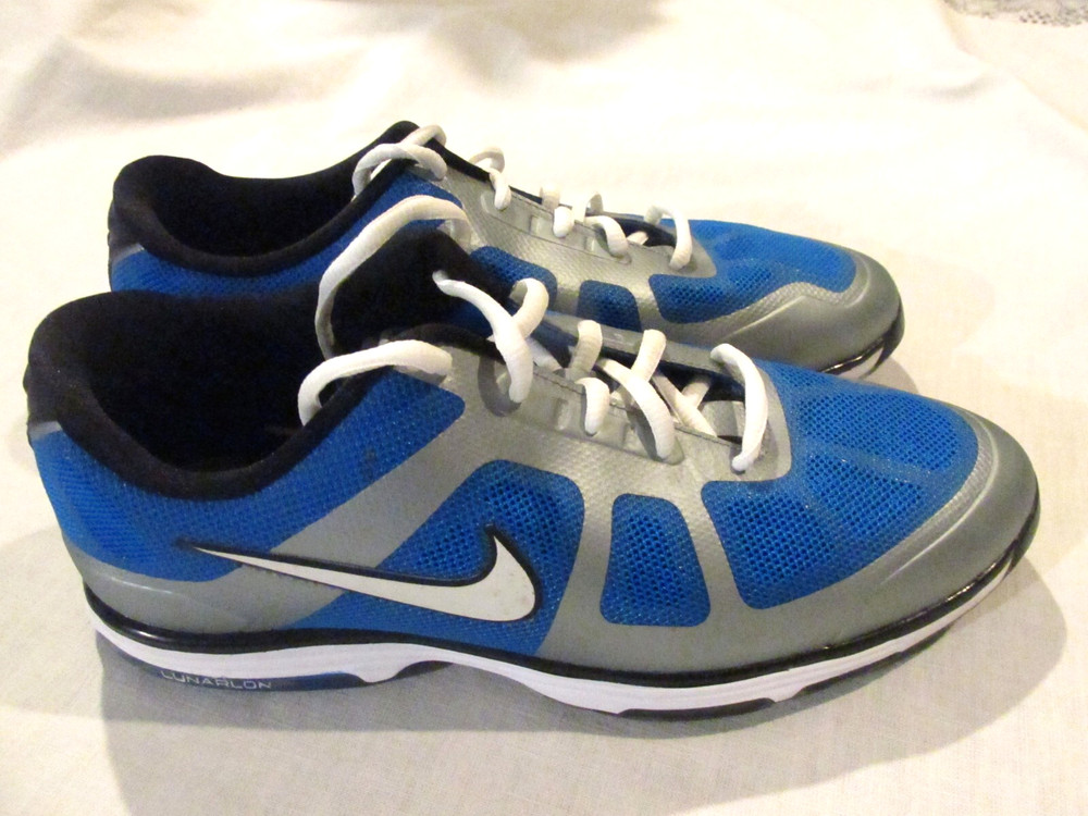 Nike 483841-400 Lunarlon Hyperfuse  Blue Lace-Up Golf Shoes Men's US 8.5