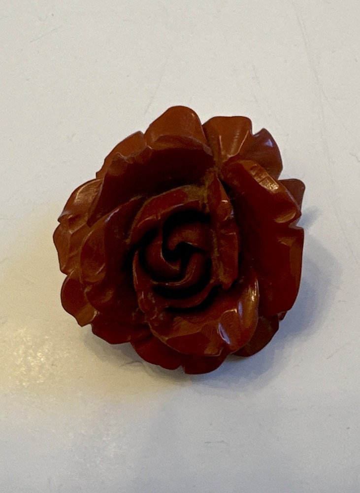 Vintage Bakelite Carved Rose Brooch