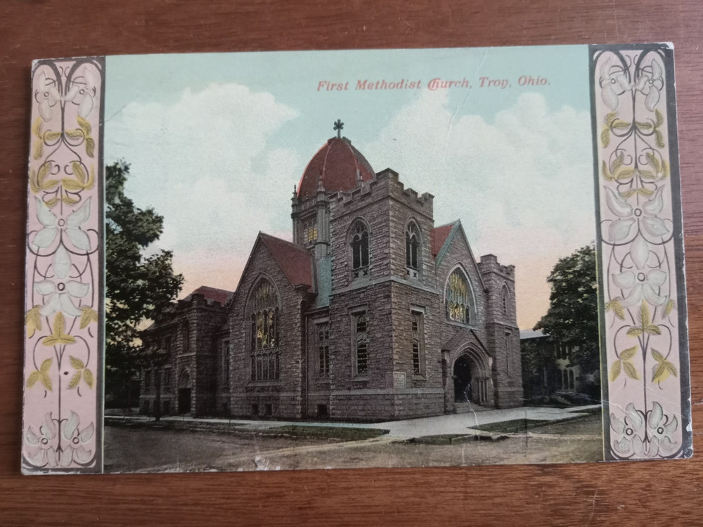 c1907 First methodist Church, Troy, Miami County, OH, Art Nouveau