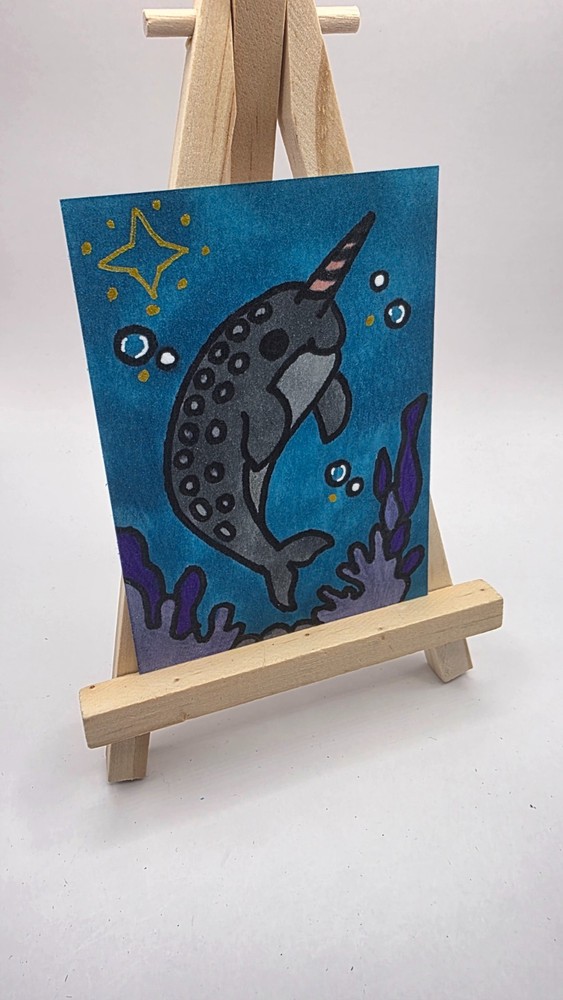 Guardians of the Sea ACEO Original Art Series – Whimsical Ocean Animals OOAK